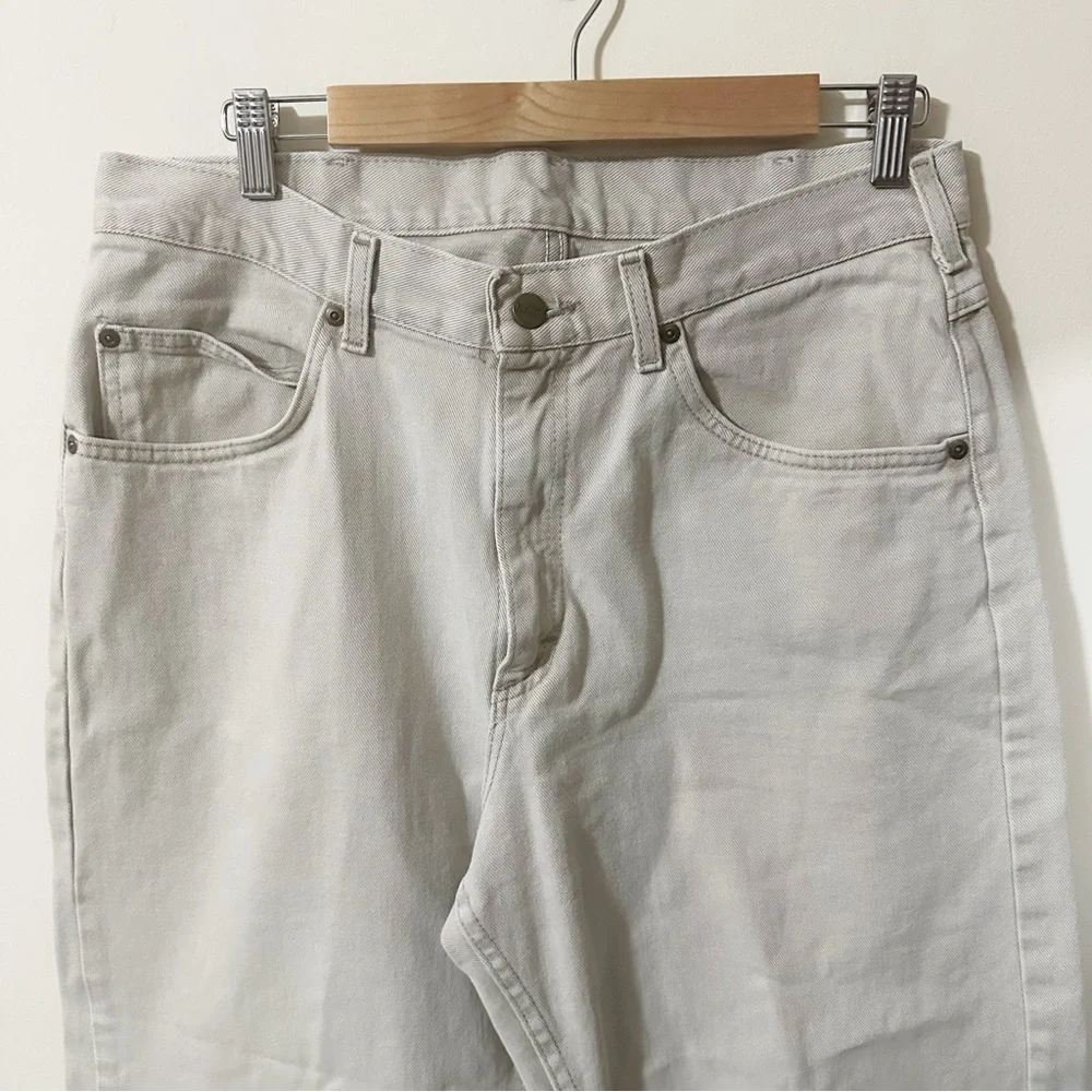 LL Bean Mens Light Tan Color Denim Jeans Size 34 32